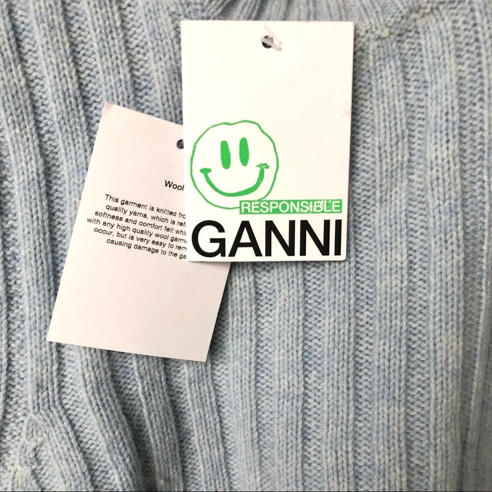 NWT Ganni Wool Blend Sweater w/ Crystal Embellished Buttons - Picture 10 of 15